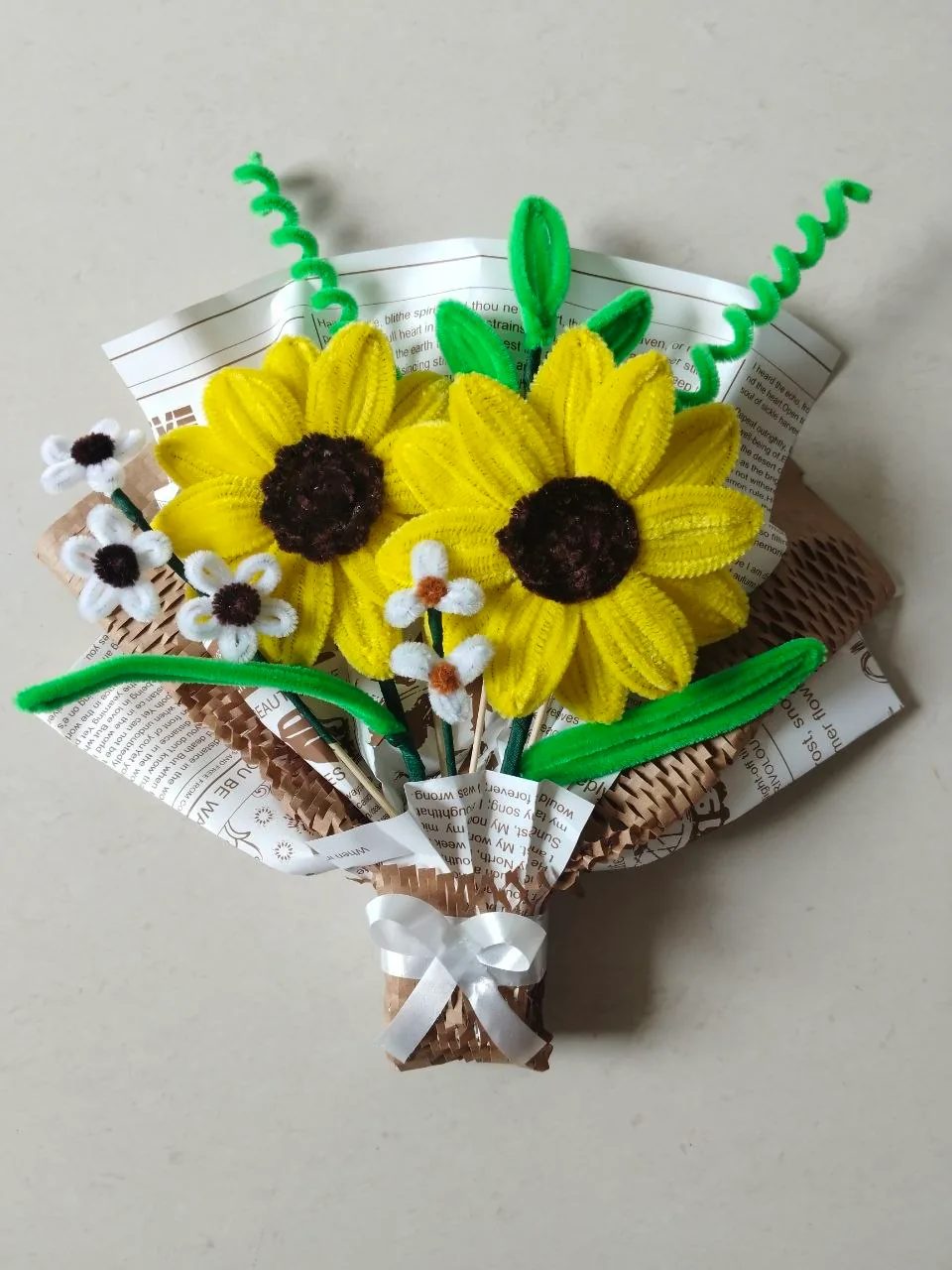 Mini Sunflower Bouquet in Yellow & White